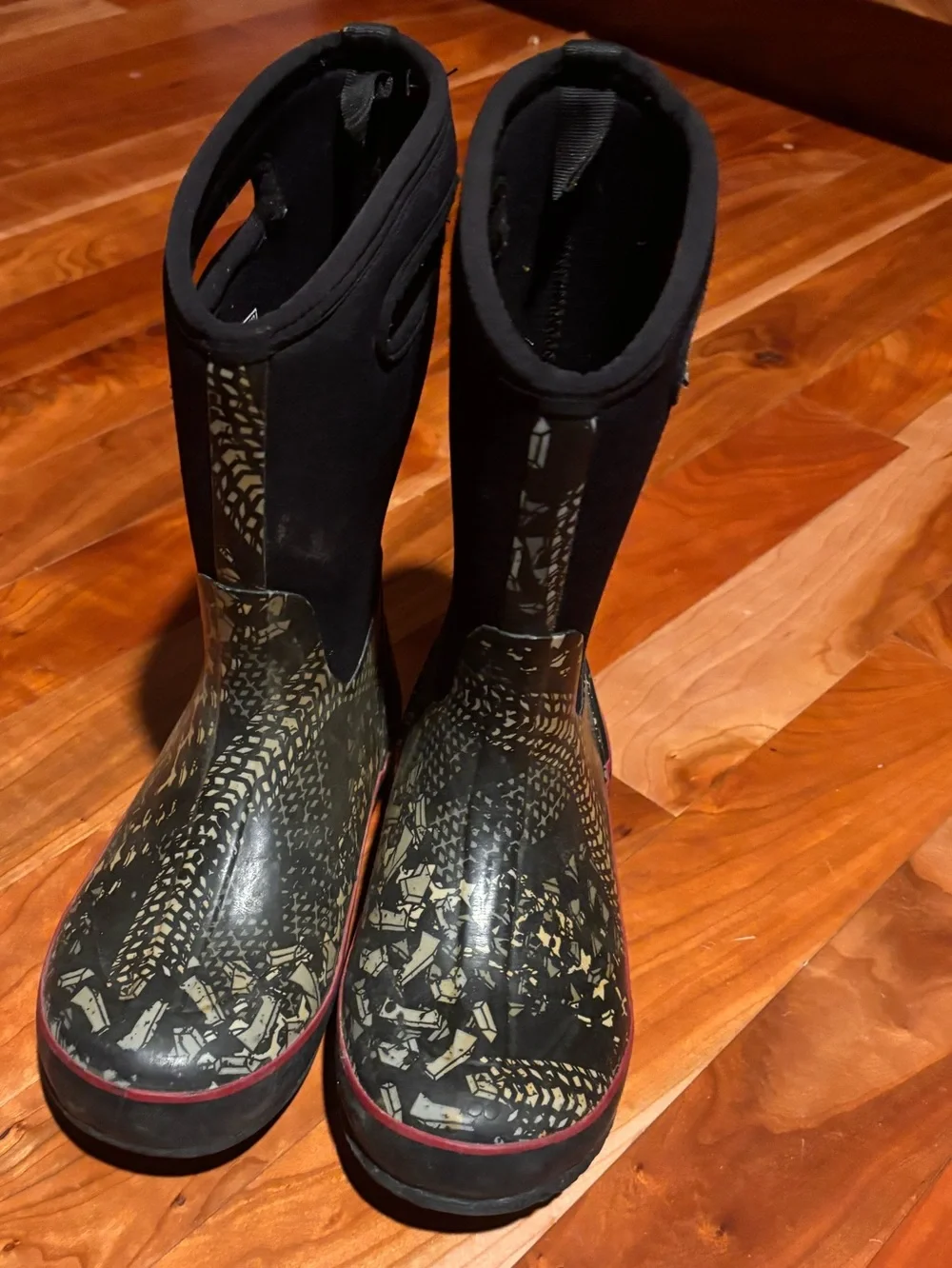 Bogs Kids Black Patterned Waterproof Snow Boots Winter Boots